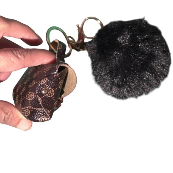 Mini Bag Keychain Charm Change Pouch Coin Purse Girlhoodcore Brown Gold NWT - Picture 3 of 6